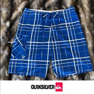 Men’s Blue & White Quicksilver Board Shorts